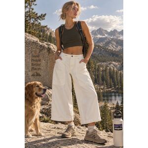 Vintage Patagonia Rhythm Organic Cotton Cropped Pants Womens L White Capris Rare